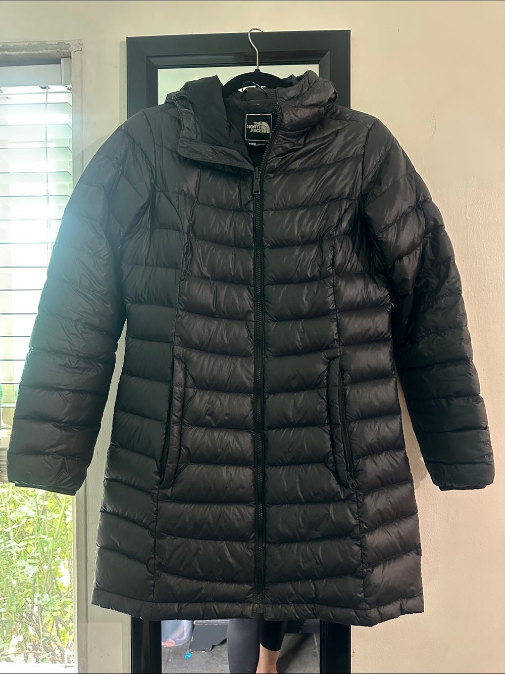 The North Face Women's Black Long Packable Puffer Coat with Hood